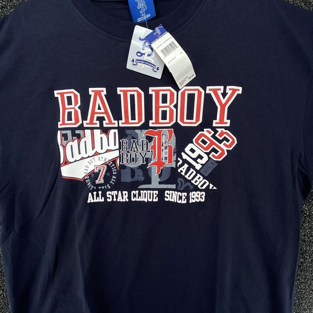 Bad Boy Athletics Shirt Men's XL Blue 1990's USA Made 3D Graphic Vintage Y2K - Picture 8 of 9